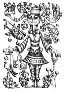 Whimsical Striped Character by Kulik