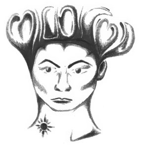 Woman with Heart Hair