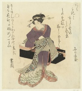 Geisha Tying Her Belt by Kurizono