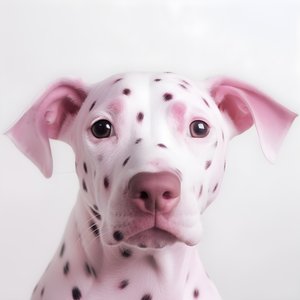 Fascinating Close-up of Pig Pink on White Animal Dalmatian Spots in Moiré Pattern 3 by Kurt Heppke