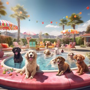 Dog Pool Party in Palm Springs 2
