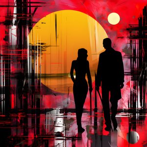 Man in Red, Woman in Orange and Black 1