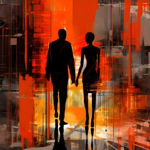 Man in Red, Woman in Orange and Black 4