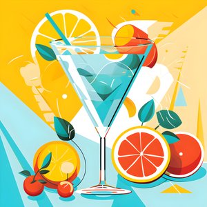 Poster of Lemons, Cocktails with Lemons, Mint 1