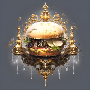 A white marble burger