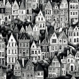 A Black and White Picture of Houses 3 by Kurt Heppke