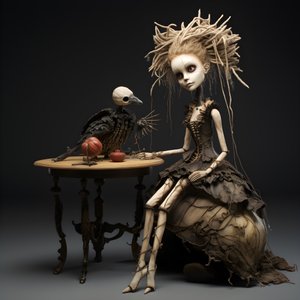 A Large Doll on a Table with a Skeleton on It 2 by Kurt Heppke