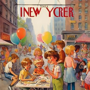 Colorful New Yorker Cover Vintage Cartoon Gag 2