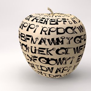 Framed Apple with Letters I