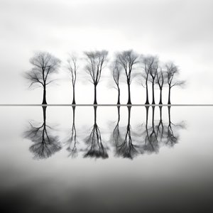 Black and White Photos of Trees on the Water 4 by Kurt Heppke