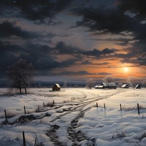 Snowy Landscape. A Mediaeval Farm 2 by Kurt Heppke