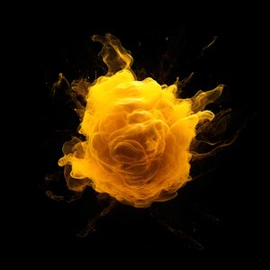 Yellow Blob of Energy with Black Background