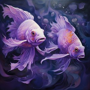 two purple fish 2 by Kurt Heppke