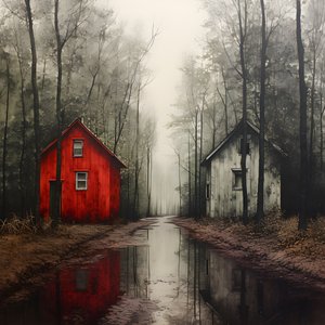 Two Red Houses in the Forest 3