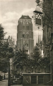 Danzig. Jopengasse - Marienkirche by Kurt Hielscher