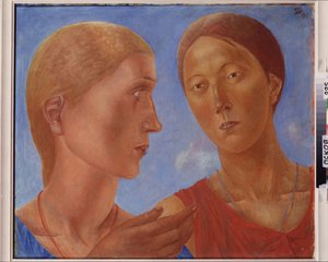 Two of Them. Painting by Kuzma Sergeyevich Petrov-Vodkin