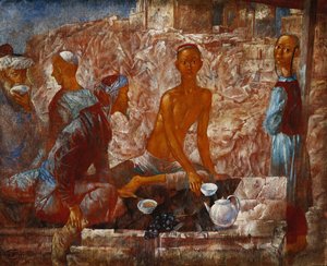 Samarkand Scene by Kuzma Sergeevich Petrov Vodkin