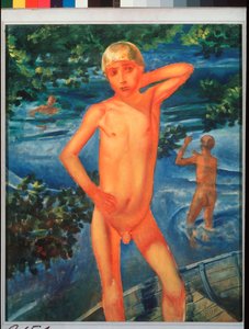 Boys Bathing by Kuzma Sergeevich Petrov Vodkin