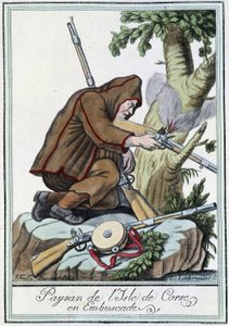 Peasant of the Isle of Corsica in ambush - in “Encyclopédie des voyages” by J. Grasset St Sauveur, Deron, Paris