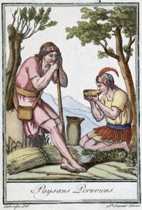 Peruvian Peasants - in Encyclopedia of Travels by J. Grasset St Sauveur, ed. Paris by L.F. Labrousse