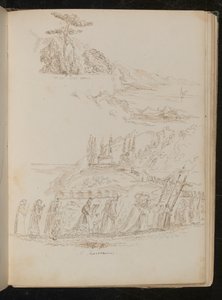Study of a Monastic Procession in a Coastal Landscape by Lady Butler