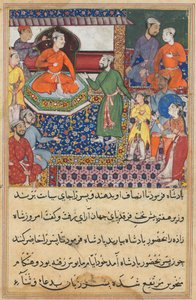 Page from Tales of a Parrot Tuti-nama: Eighth night: The handmaiden again pleads, 1558-1560
