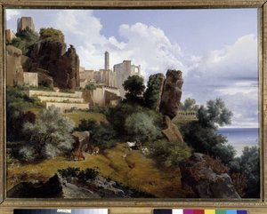 View of Roquebrune, Italy