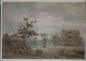Forest landscape from Dusseldorf by Lars Hertervig
