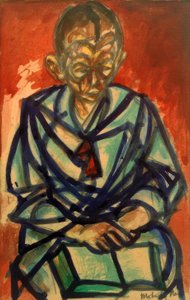 Untitled (Seaman Miklós, reading a book) by Laszlo Moholy Nagy