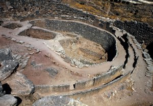 Aerial View of the First Circle of Tombs in Mycenae