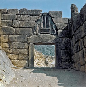 The Gate of the Lions, Mycenae (1500-1100 BC) by Late Helladic Period Mycenaean