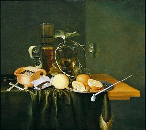 Still Life of a Roemer surrounded by Vine Tendrils and fruits
