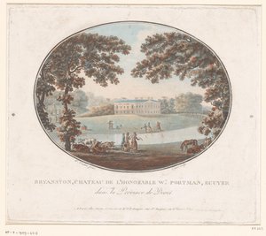 View of the Country House of Sir William Portman at Bryanston (English Gardens) by Laurent Guyot