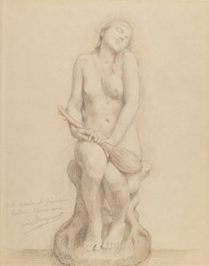 Nude Figure with Mandolin