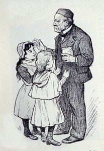 Portrait of Louis Pasteur Giving Sweets to Children. Sketch by Lucien Laurent-Gsell by Laurent Lucien Gsell