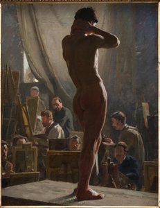 Male Nude in the Studio of Bonnat by Laurits Regner Tuxen