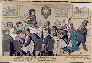 Middle Class Boarding House, Caricature, 1881