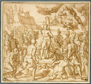 Study for Saint James Saving an Innocent from the Flames by Lazzaro Tavarone
