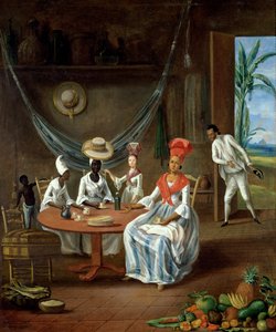 A Mulatto Woman with her White Daughter Visited by Black Women in their House in Martinique, 1775