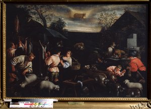 April. Sheep Shearing. Symbol of Taurus in the Sky