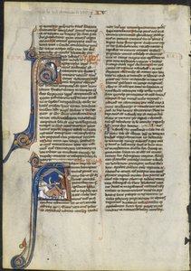 Leaf from a Latin Bible: Initial A and Initial A: Judith Beheading Holofernes, c. 1230-1240 by Leber Group