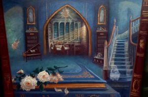 Enchanted Library with Roses, 2024