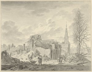View of the Rapenburg in Leiden after the Gunpowder Disaster of January 12, 1807