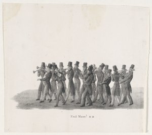 Musicians in the Parade of the Leiden Students, 1835 by Leendert Springer (I)