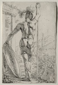A Soldier Standing, Seen from Behind by Leendert van der Cooghen