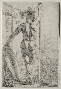 A Soldier Standing, Seen from Behind by Leendert van der Cooghen