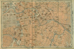 Map of Berlin Center, from a Travel Guide Baedeker