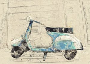 Blue Vintage Scooter