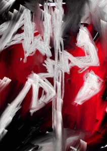 Bold Red Abstract Strokes