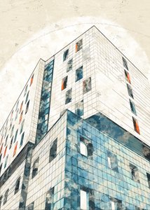 Urban Architectural Sketch by Lembayung senja studio [Vintage Poster]